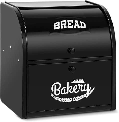 black and white metal bread box|stainless steel bread boxes.